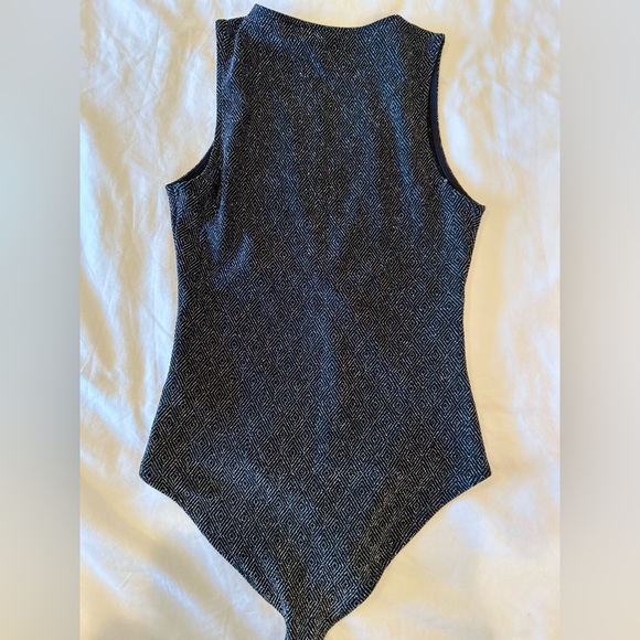 Topshop Metallic Plunge Bodysuit - Picture 2 of 4